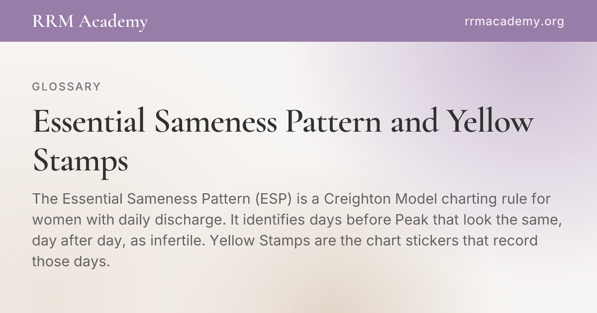 Essential Sameness Pattern and Yellow Stamps | RRM Glossary | RRM Academy