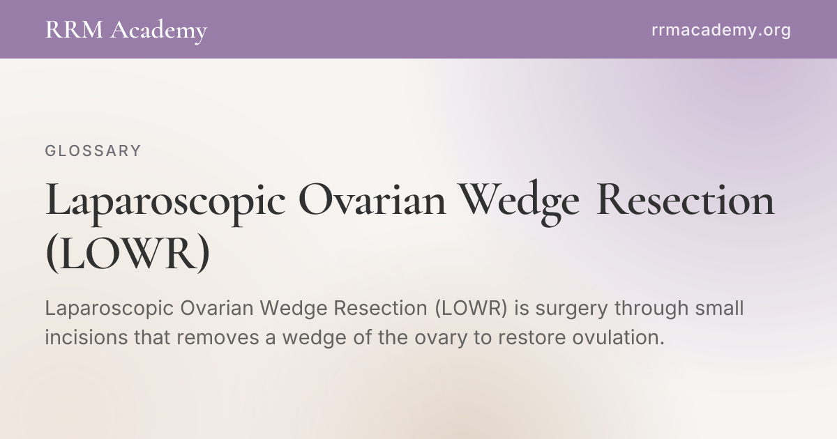 Laparoscopic Ovarian Wedge Resection (LOWR) | RRM Glossary | RRM Academy