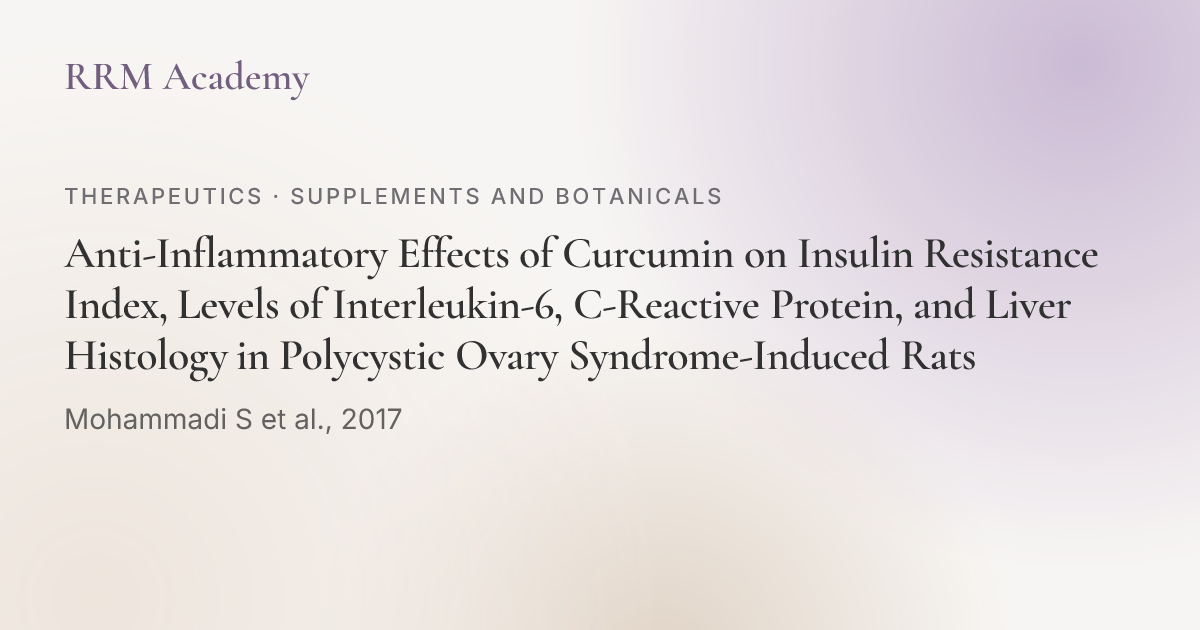 Anti-Inflammatory Effects of Curcumin on Insulin Resistance Index ...