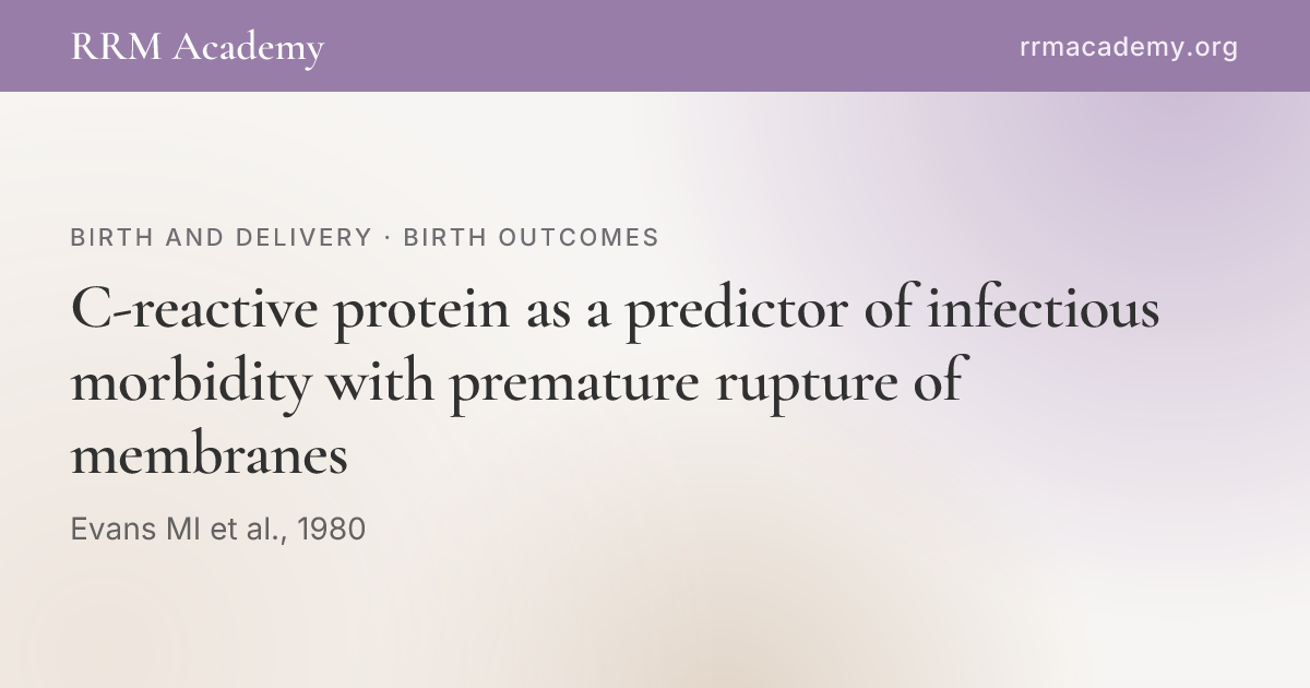 C-reactive protein as a predictor of infectious morbidity with ...