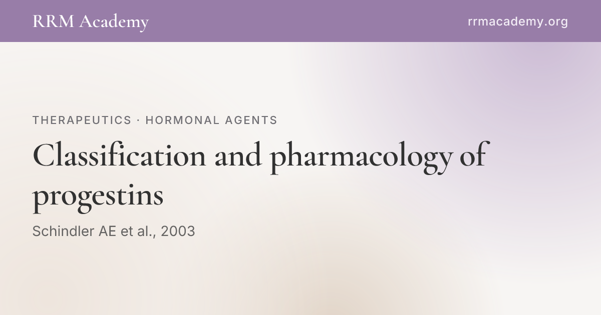 Classification and pharmacology of progestins | RRM Academy