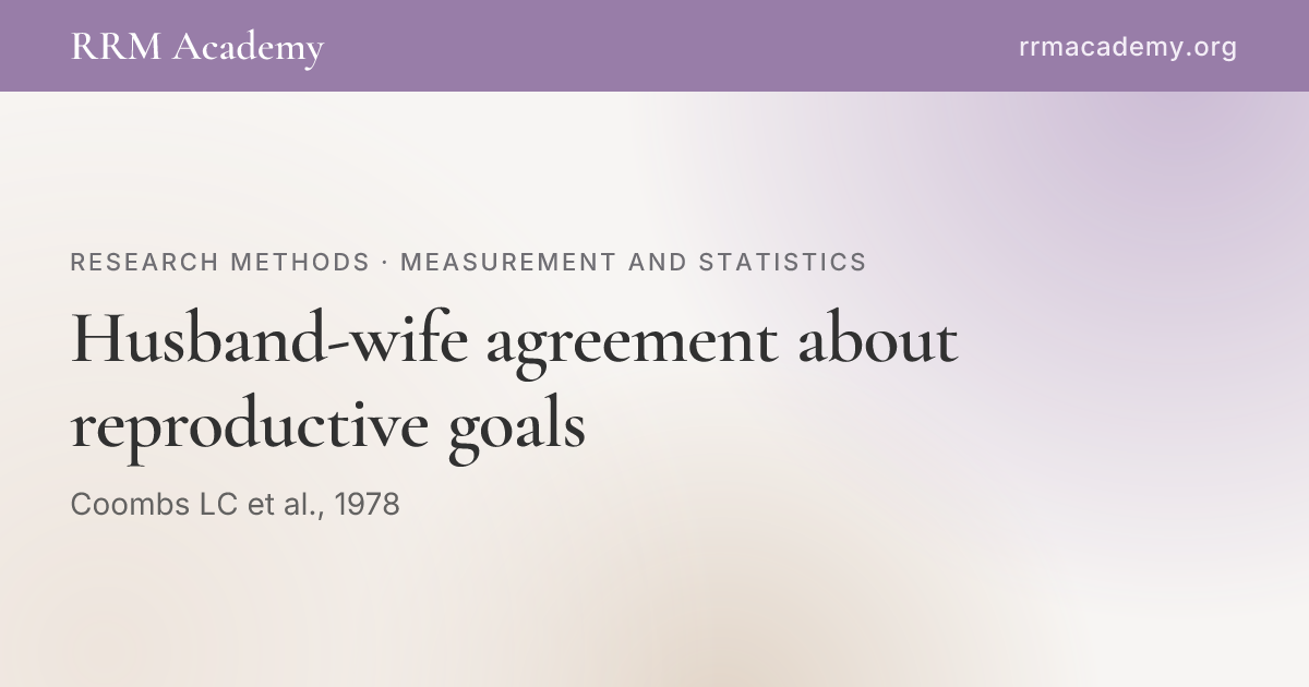 Husband-wife agreement about reproductive goals | RRM Academy