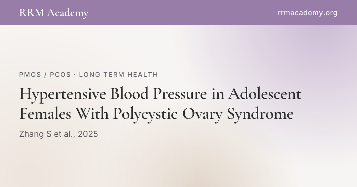 Hypertensive Blood Pressure in Adolescent Females With Polycystic Ovary ...