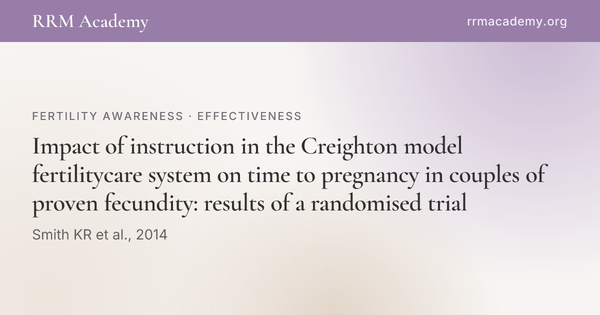 Impact of instruction in the Creighton model fertilitycare system on ...