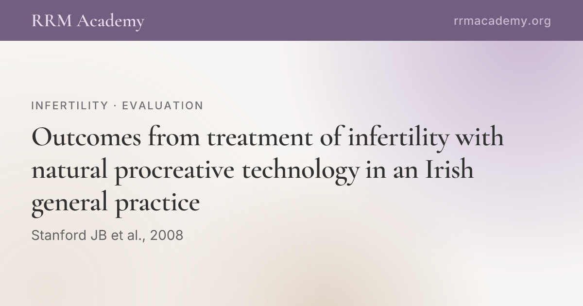 Outcomes from treatment of infertility with natural procreative ...