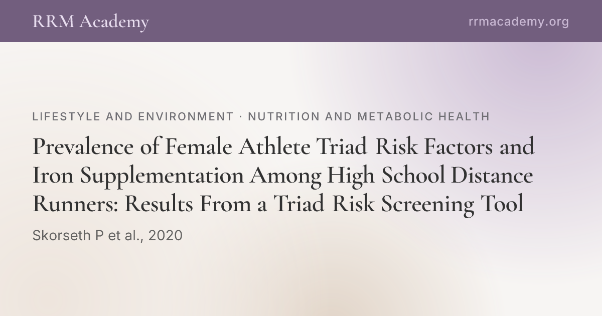 Prevalence of Female Athlete Triad Risk Factors and Iron ...