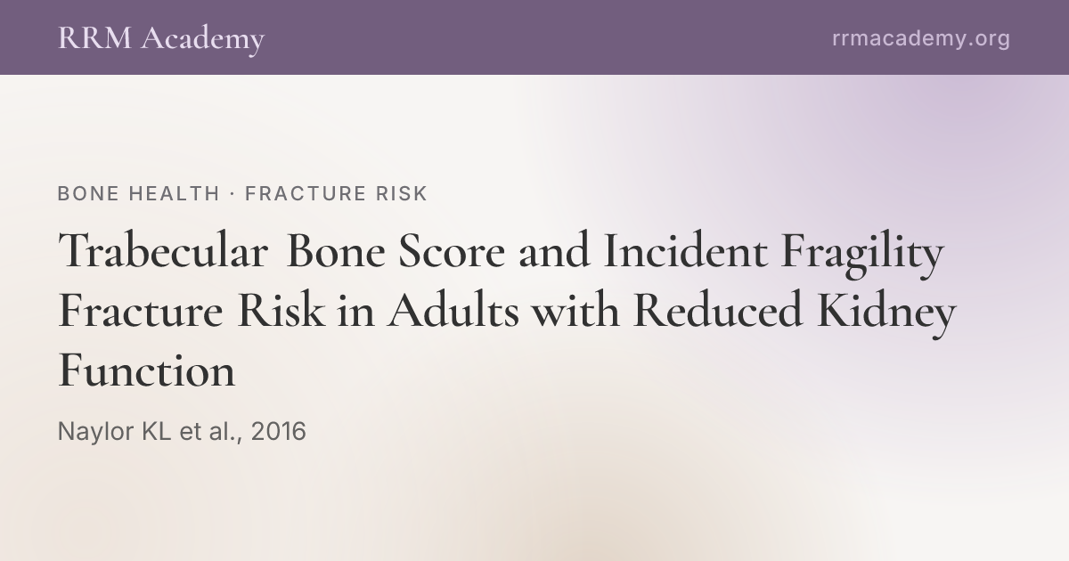 Trabecular Bone Score and Incident Fragility Fracture Risk in Adults ...