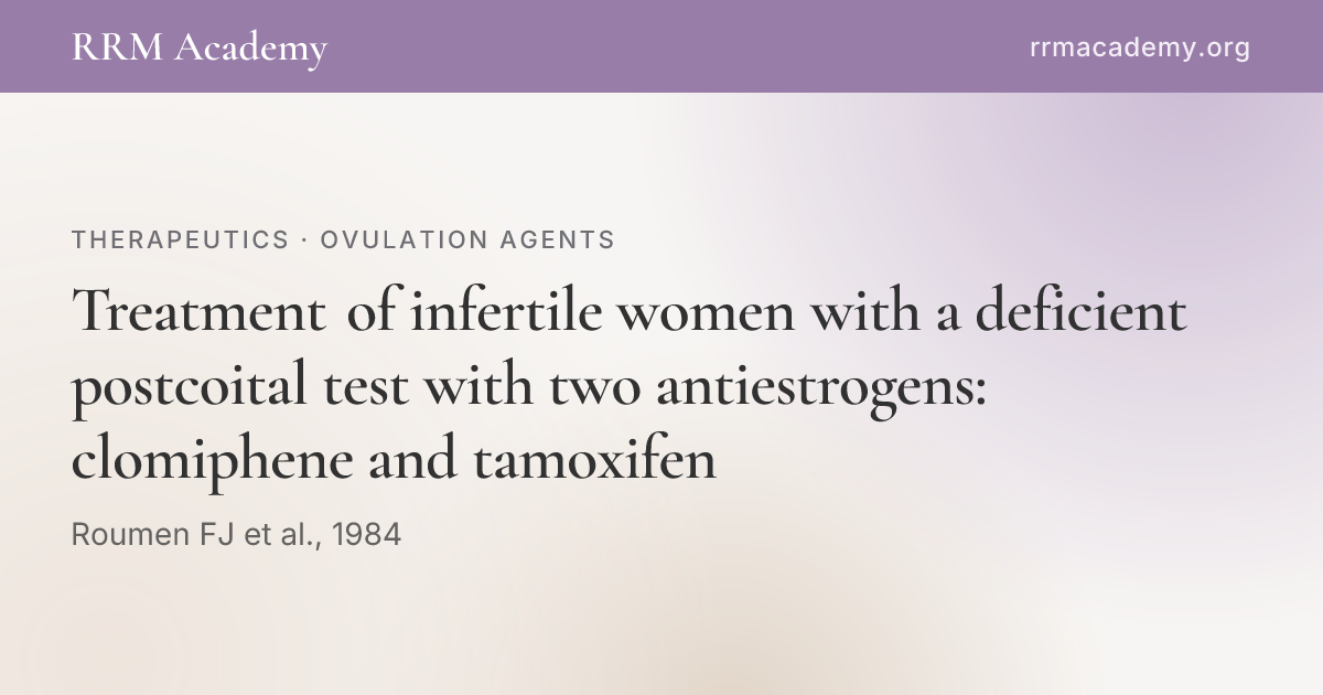 Treatment of infertile women with a deficient postcoital test with two ...